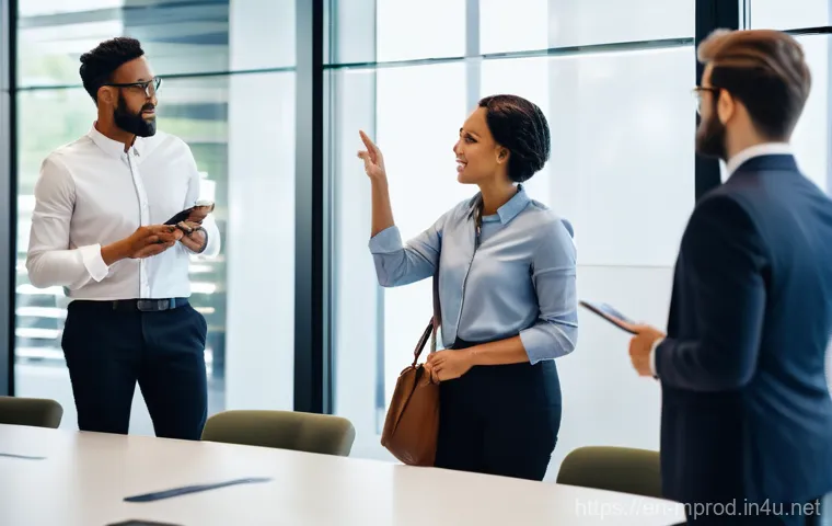 미디어 프로듀서의 커리어 전환 성공 사례 - **Prompt: "A focused, professional woman in her early 30s, dressed in smart business casual (blouse ...