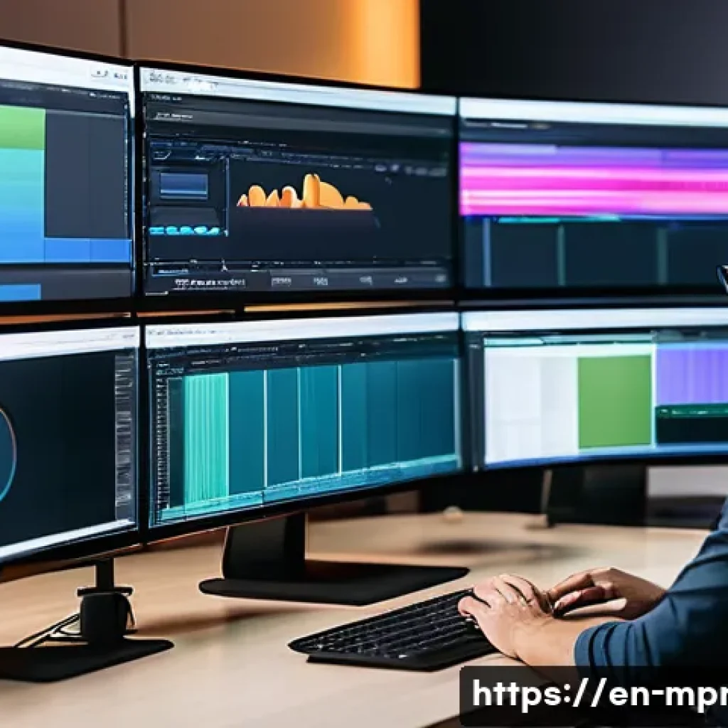 미디어 프로듀서 자격증 시험 후기 - A modern media production studio scene showing a diverse team of professionals collaborating on a pr...